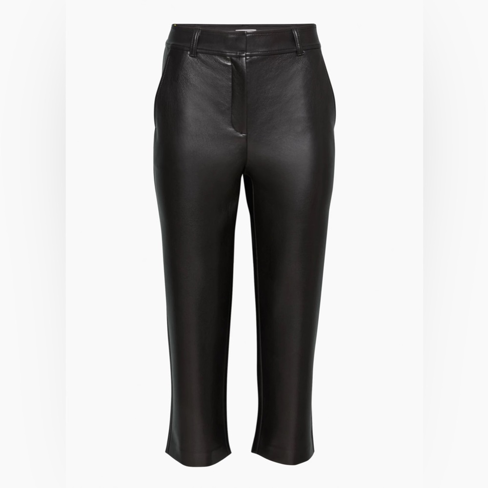 Aritzia Babaton Command Cropped Black Vegan Leather Pant - 12